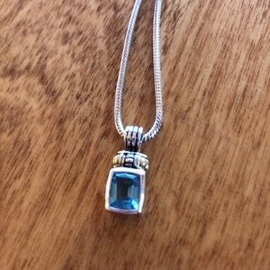 LAGOS Sterling Silver & Gold (925 750) blue topaz neclace